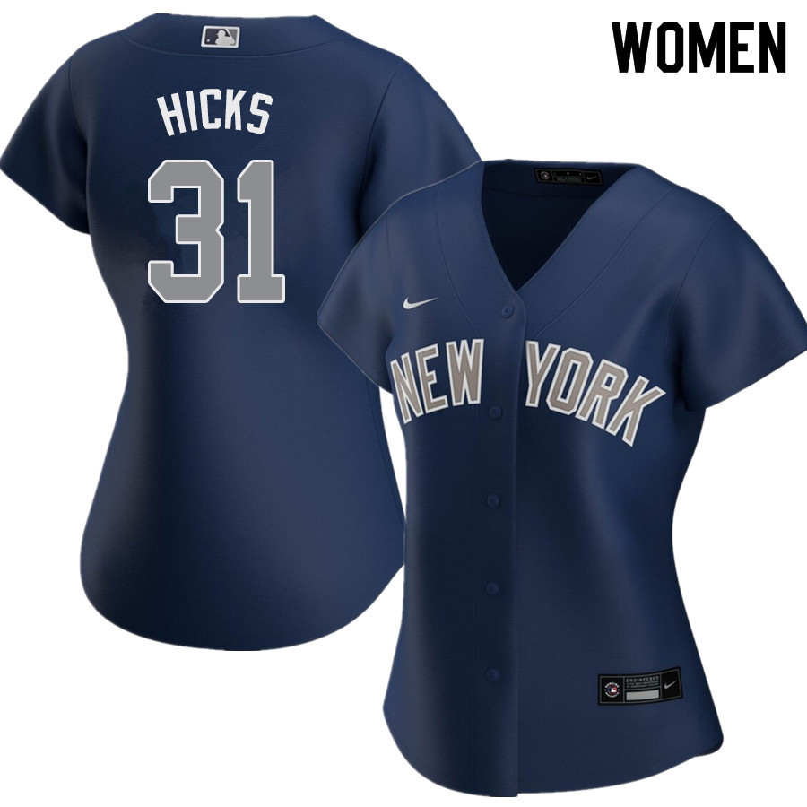 2020 Nike Women #31 Aaron Hicks New York Yankees Baseball Jerseys Sale-Navy